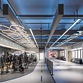 Modern Gym Interior With Spacious Fitness Area And Various Workout Equipment