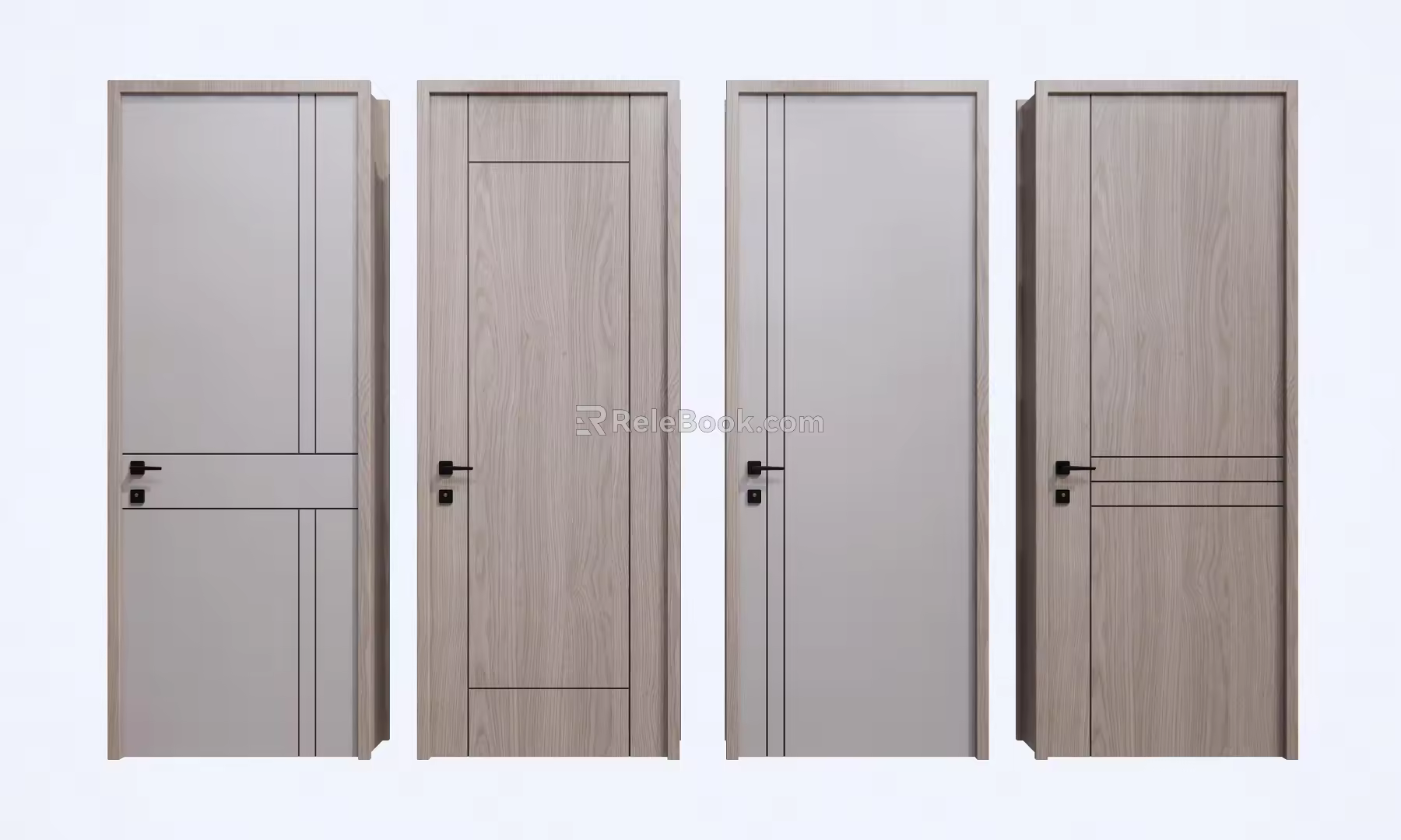 Modern swing door combination 3d model