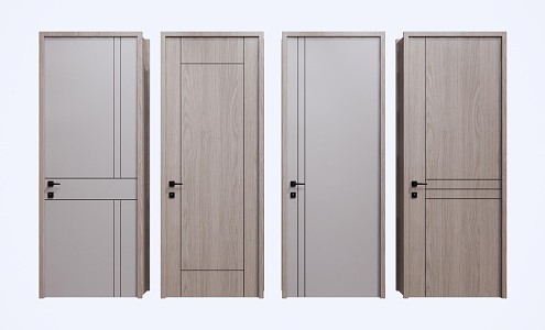 Modern swing door combination 3d model