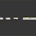 Modern Bonsai Planters with Small Green Plants in Stylish Square and Round Containers