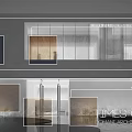 Modern Luxe Commercial Street With Sleek Architectural Design And Glass Facade Lighting