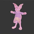 Cute Cartoon Fox Figure Wearing Purple Sweater Standing With Big Ears And Paws