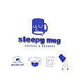 Sleepy Mug Coffee And Dessert Brand Logo With Cup And Dessert Icons