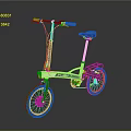 Foldable Black And White Bicycle With Modern Sleek Design Lightweight Frame And Portable Wheels 3d model