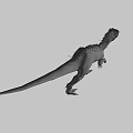 Realistic 3D Dinosaur Model With Spiked Back Red Eyes And Open Mouth
