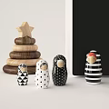 Cute Fish and Star Shaped Dolls with Alphabet Wall Art Wooden Box and Building Blocks