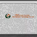 Modern White Background Wall With Perforated Dots Design And Company Logo Text