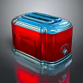 Red Metallic Toaster Modern Design Kitchen Appliance With Shiny Reflective Surface 3d model