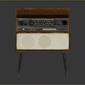 Retro Vintage Home Radio With Wooden Case Speakers And Stand Legs