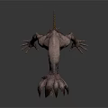 Mythical Creature Character With Long Neck Flower Like Head And Clawed Limbs