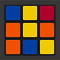 Colorful Rubik's Cube With Red Yellow Blue Green Orange White Squares On Dark Reflective Surface