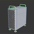 Modern Industrial Equipment With Perforated Side Panel Top Handles And Metal Legs