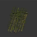 Natural Branch Frame Structure Adorned With Green Leaves And Rustic Design 3d model