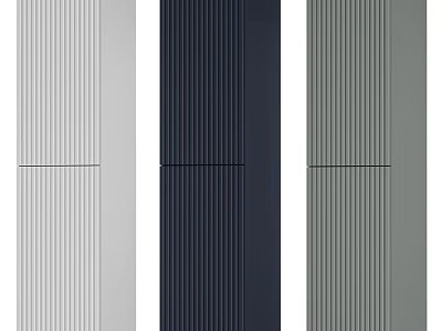 Stylish Washbasin Vanity Featuring Light Gray Navy Dark Gray Vertical Stripe Panels 3d model