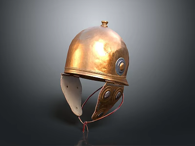 Ancient Bronze Helmet With Decorative Details And Historical Design Elements 3d model