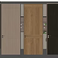 Modern Minimalist Wood Grain Swing Doors in Light Natural and Dark Wood Finishes