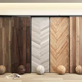 Various Wooden Flooring Samples Featuring Herringbone Pattern And Diverse Color Textures With Decorative Balls