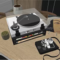 Modern record player record camera combination 3d model