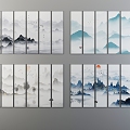 New Chinese Hanging Paintings 3d model