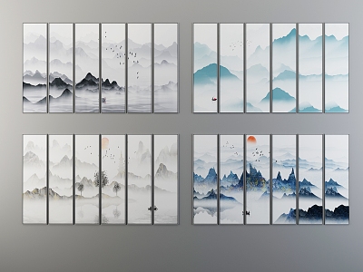 New Chinese Hanging Paintings 3d model