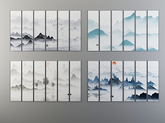 New Chinese Hanging Paintings 3d model