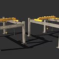 Industrial Heavy Duty Gantry Cranes With Yellow Beams And Gray Supports
