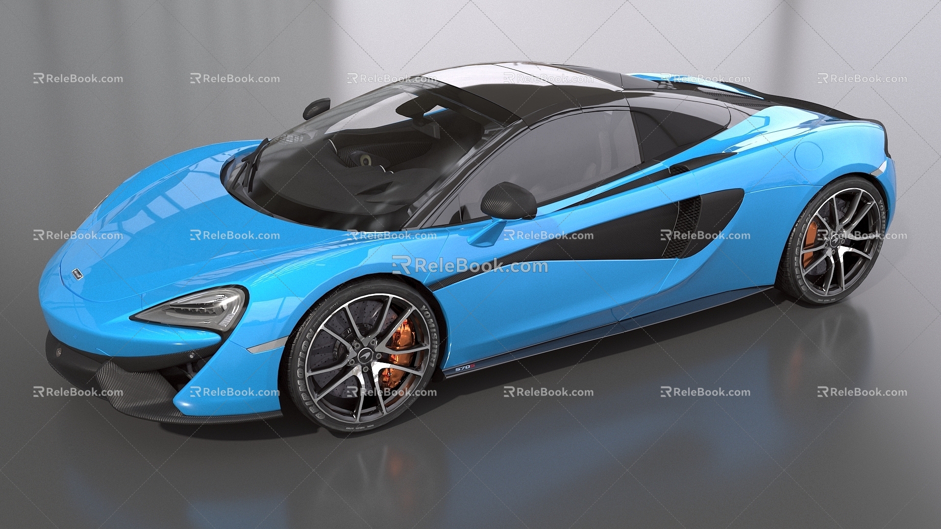 McLaren 570s sports car Super Racing Luxury Car Super sports car Blue sports car Famous Car Low Face Number Low Model Simple Model Game Movie Level 3d model