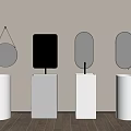 Wash basin Wash table Pillar basin Mirror 3d model