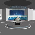 Star Trek Legacy Futuristic Experience Space With Circular Lights Central Seat And Large Screen