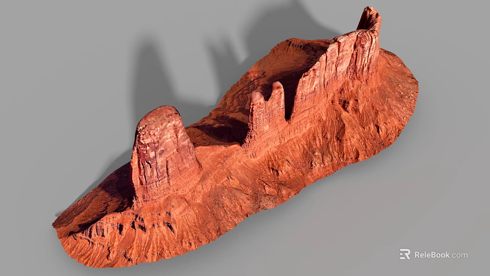 Red Rock Micro Terrain Model Featuring Canyon And Topographic Details 3d model 