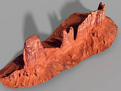 Red Rock Micro Terrain Model Featuring Canyon And Topographic Details 3d model
