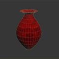 Stylish Red Vase With Intricate Carved Patterns And Sleek Curved Design For Home Decor