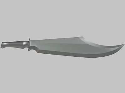 Tactical Weapon With Curved Sharp Blade And Metal Handle Design 3d model
