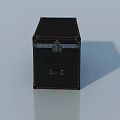 Black Swing Door Storage Chest With Metal Hardware And Rivet Design