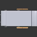 Single Bed Featuring Wooden Headboard Footboard Light Gray Mattress On Black Metal Frame With Wheels