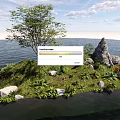 Natural Garden Landscape Design With Island Tree Grass Rocks And Water