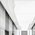 Modern Spacious Elevator Hallway With Glass Walls Polished Floors And Sleek Elevator Doors