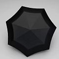 Stylish Black Umbrella With Octagonal Canopy For Outdoor Rain Protection