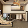 Modern Hotel Lobby Interior With Chandelier Staircase Decorative Art And Comfortable Seating
