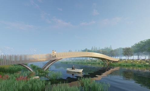 Landscape Bridge SU Model 3d model