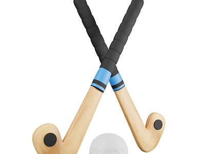 Modern Hockey Stick Sports Equipment Cartoon Sports Equipment 3d model