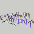 Diverse Sports Equipment Collection With Gymnastic Bars Climbing Frames And Training Tools