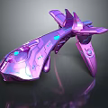 Futuristic Purple Spaceship Design With Glowing Blue Details For Space Exploration