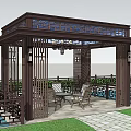 New Chinese Style Gazebo Landscape 3d model