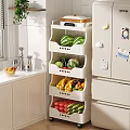 Practical Multi Tier Kitchen Storage Rack With Fresh Fruits And Vegetables
