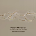 Modern Light Luxury Abstract Chandelier with Dynamic Light and Form Design
