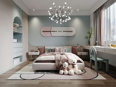 Modern Children's Room Simple Bedroom Children's Room model