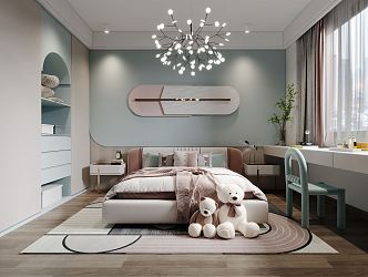 Modern Children's Room Simple Bedroom Children's Room 3d model