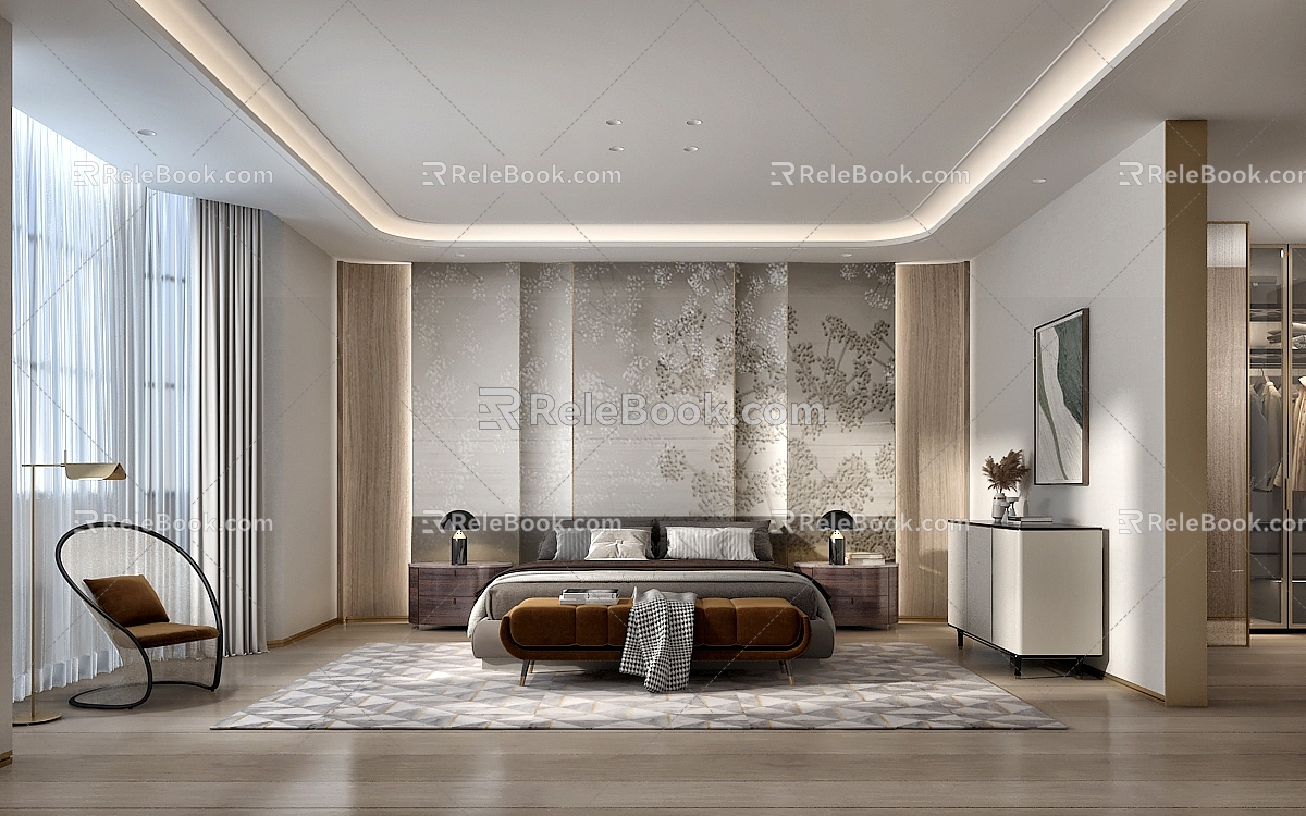 Light Luxury Master Bedroom model