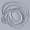 Stylish Modern Decorative Mirror With Gold Frame And Black Curved Lines